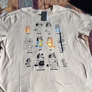 Kids Cartoon Character Short Sleeve Tee - Cream Kids Large NWT